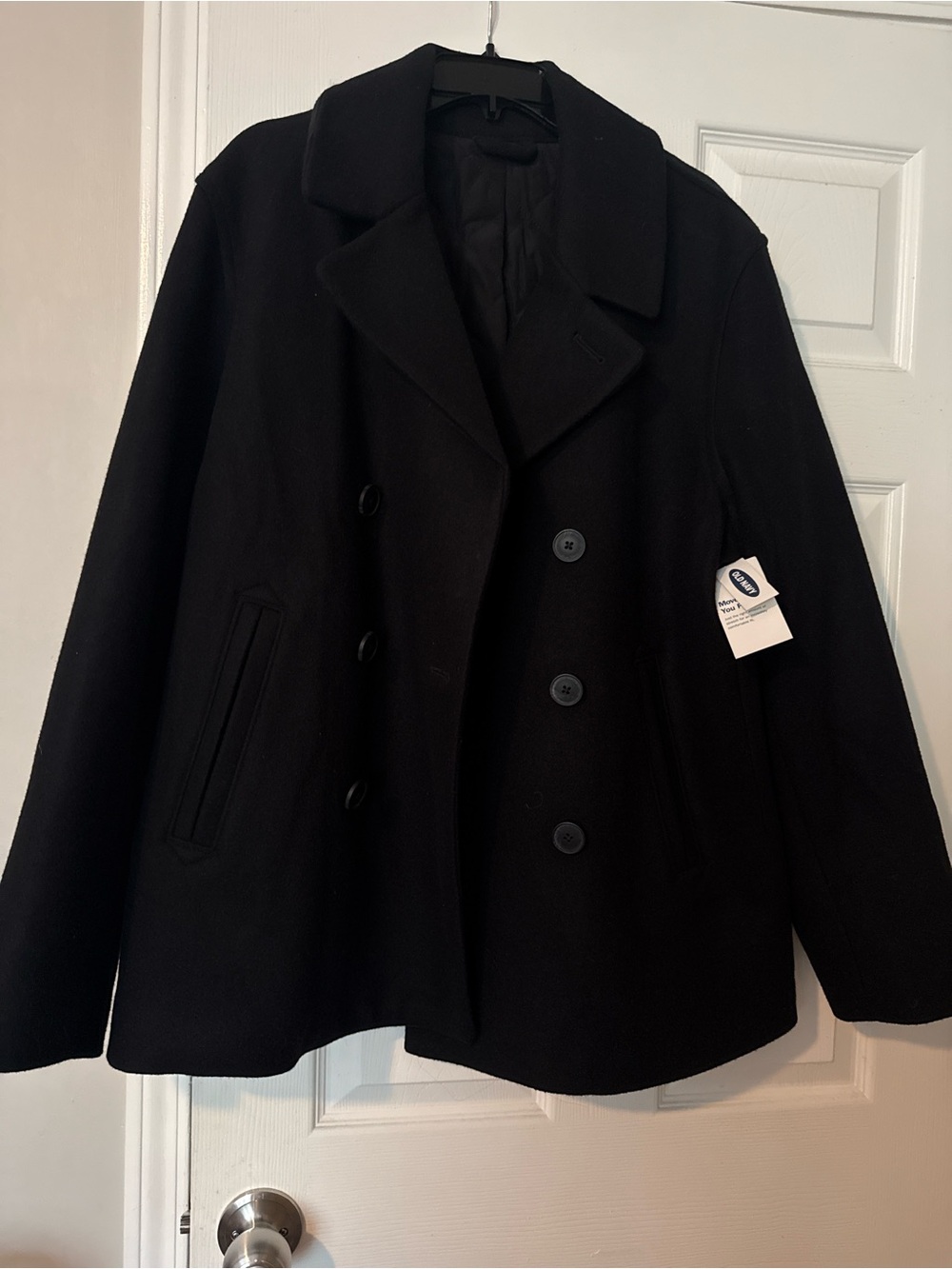Old Navy Black Double-Breasted Peacoat